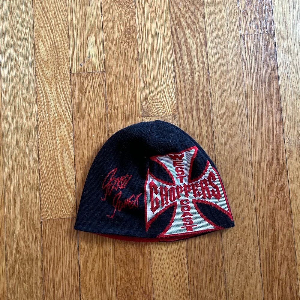 Vintage West Coast Choppers Beanie Hat Reversible Read